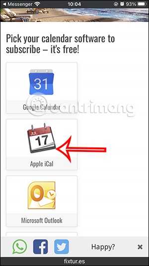 Instructions to add Euro 2024 calendar on iPhone