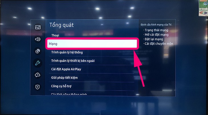 Cách kết nối wifi trên Smart tivi Samsung