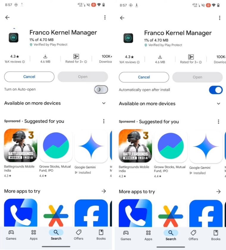 Google dodaje funkcję automatycznego otwierania aplikacji po zainstalowaniu w sklepie Play
