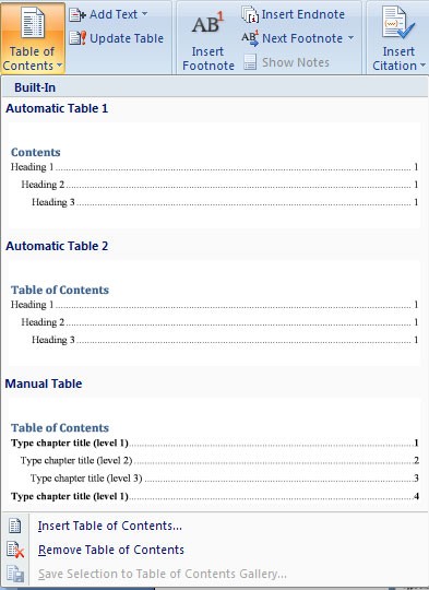 Cómo crear una tabla de contenido en Word automáticamente en Word 2019/2016/2010/2007