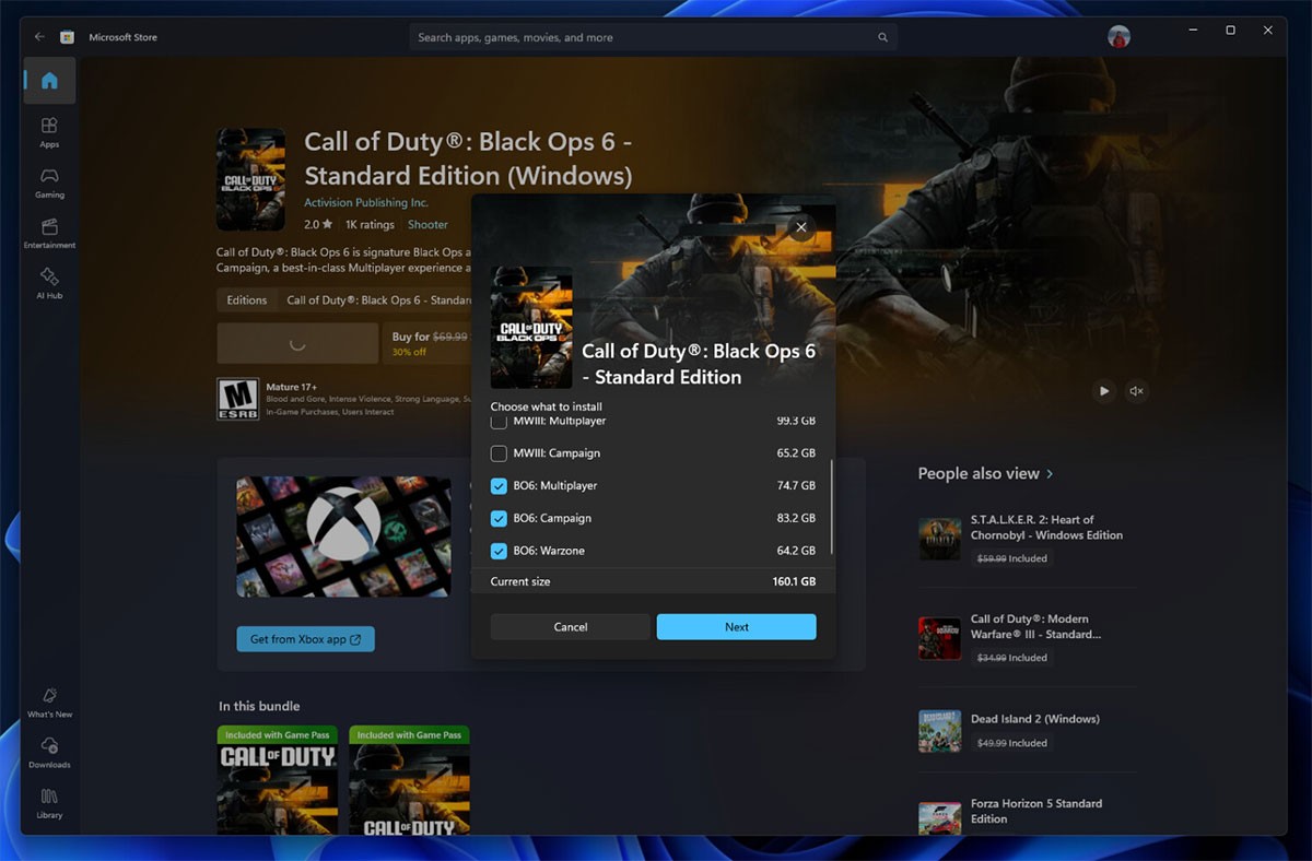 Microsoft Store will allow users to download specific parts of apps and games