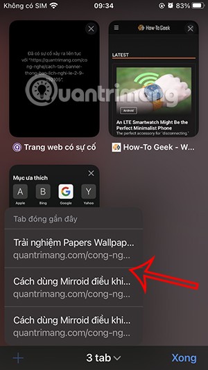 Como reabrir abas fechadas recentemente no Safari no iPhone