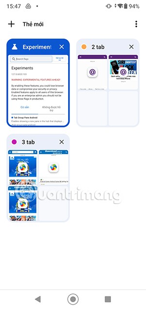 Cómo habilitar la agrupación de pestañas por color en Chrome Android