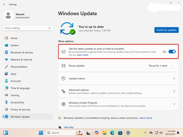Come ottenere il nuovo aggiornamento Windows 11 24H2