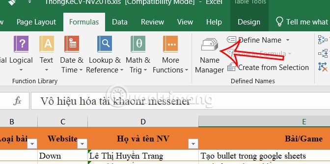 Instrucțiuni pentru denumirea tabelelor Excel Instrucțiuni pentru denumirea tabelelor Excel