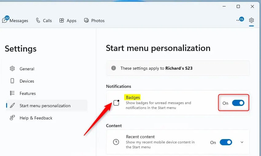 Come nascondere le icone di notifica del telefono nel menu Start di Windows 11 Come nascondere le icone di notifica del telefono nel menu Start di Windows 11