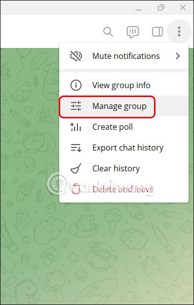 Instructions for getting group link on Telegram