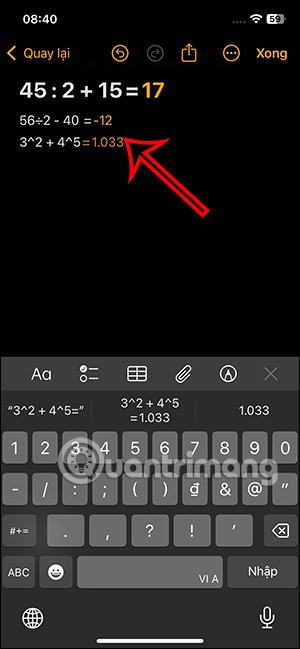 iOS 18 hesap makinesinde Matematik notları nasıl yazılır