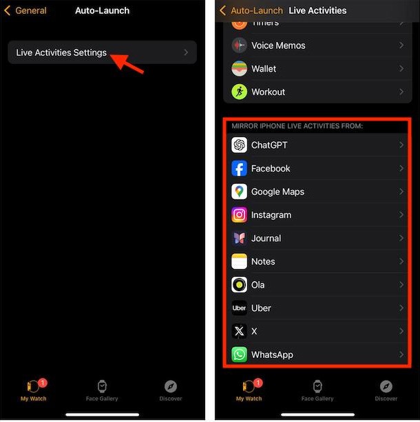 iPhoneのライブアクティビティをApple Watchにミラーリングする方法