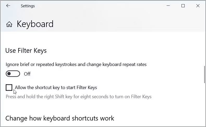Windows 10'da klavye kısayolları ve kısayol tuşları nasıl devre dışı bırakılır