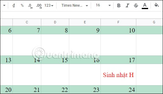 วิธีการสร้างปฏิทินใน Google Sheets