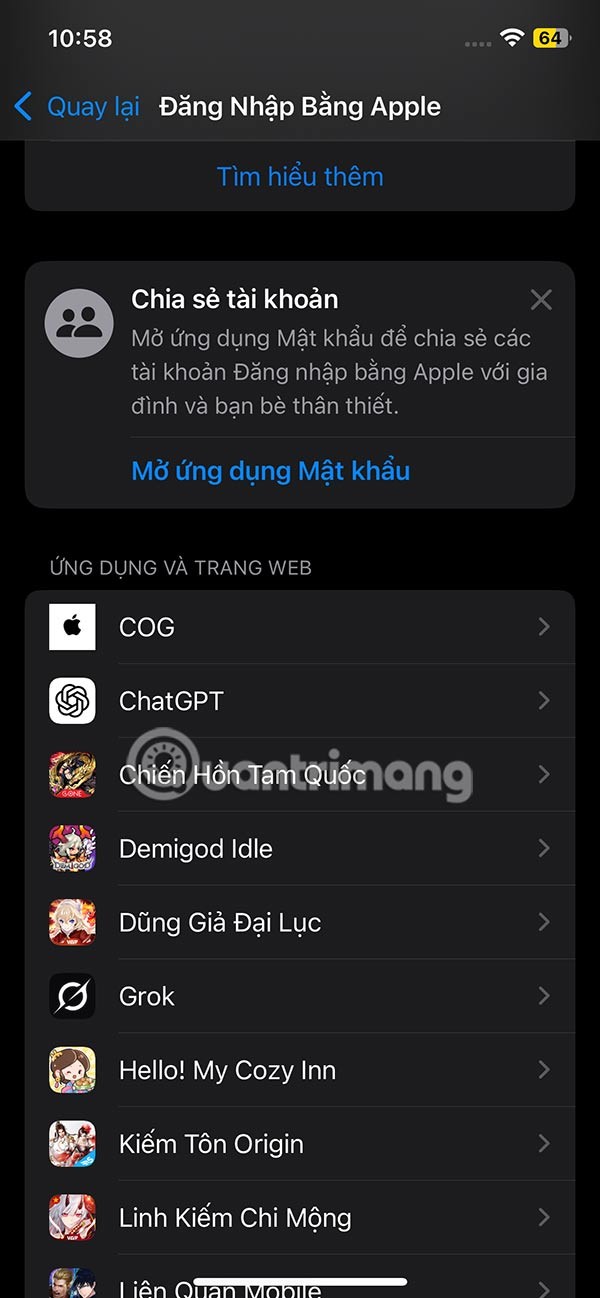 Comment supprimer les comptes d'application créés à partir de Connexion avec Apple