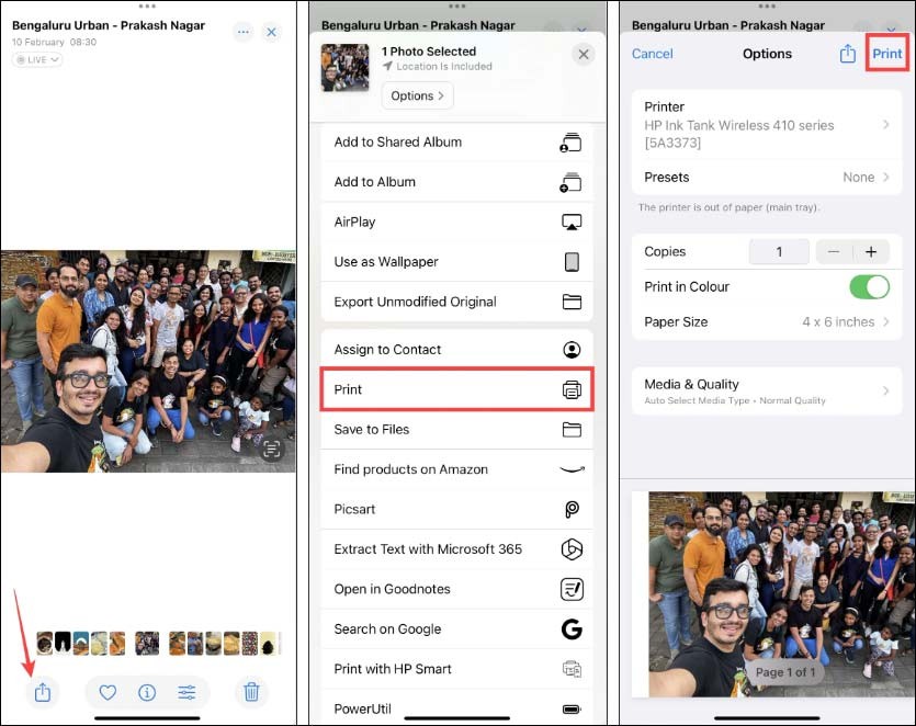 Instructions pour gérer les listes d'impression sur iPhone Instructions pour gérer les listes d'impression sur iPhone