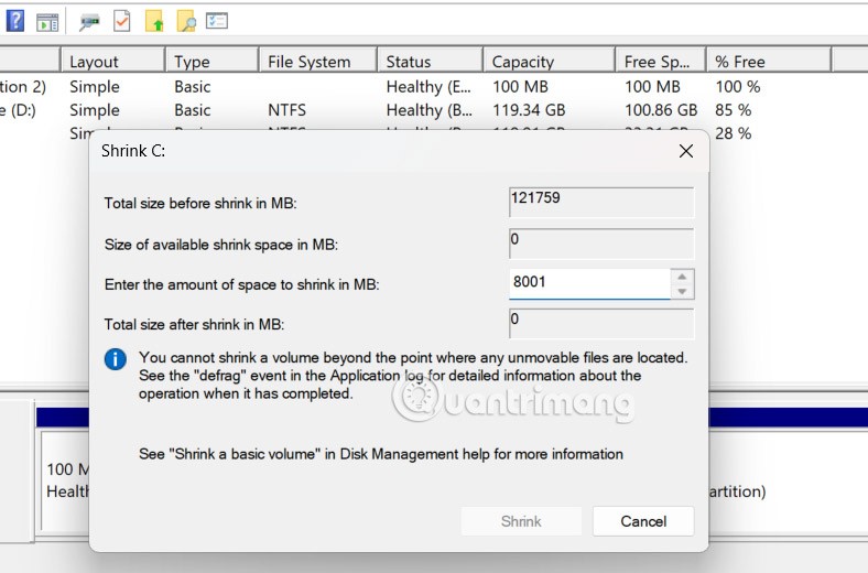 Como redimensionar a partição do Windows 11