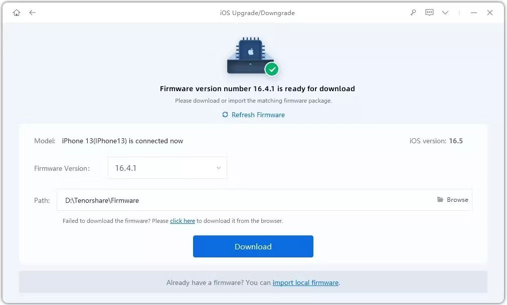 كيفية الرجوع من نظام التشغيل iOS 17 إلى نظام التشغيل iOS 16 دون فقدان البيانات باستخدام Tenorshare Reiboot