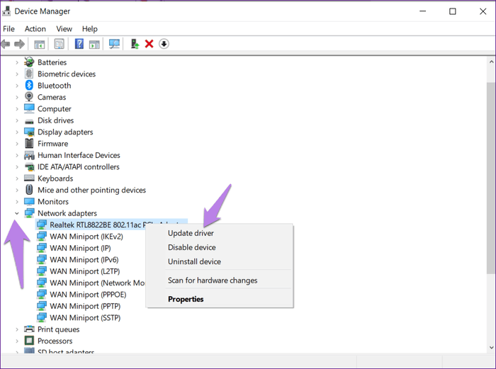 Comment corriger l'erreur de carte réseau introuvable sous Windows 10