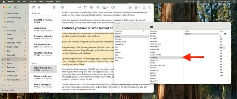 So verwenden Sie verschiedene Schriftarten in Apple Notes