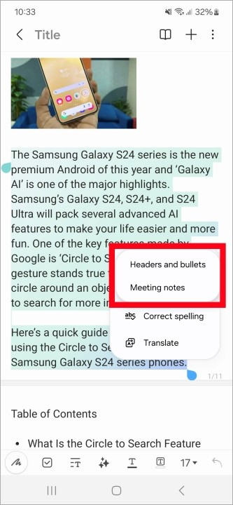 How to use Note Assist on Galaxy S24
