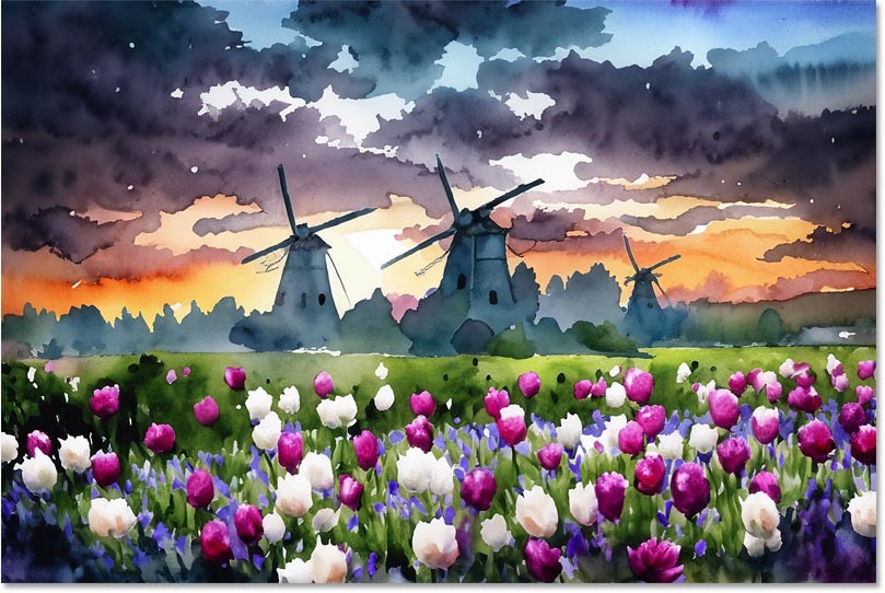 How to turn a photo into a painting using the Generative Fill function in Photoshop
