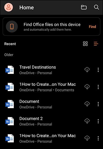 Android'de Microsoft Office'te karanlık mod nasıl etkinleştirilir