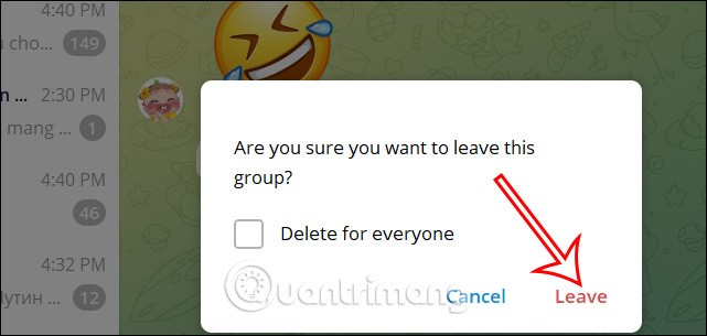Инструкция по удалению групп в Telegram