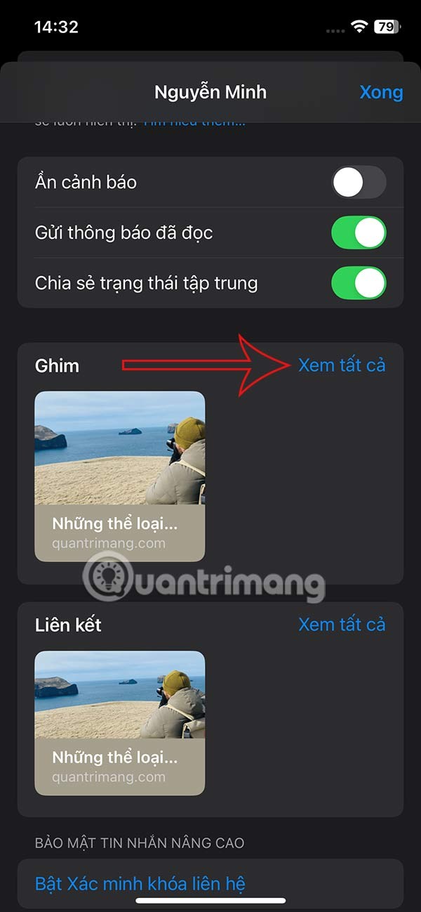 如何在 iPhone 資訊中固定分享內容