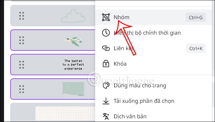 How to group layers in Canva