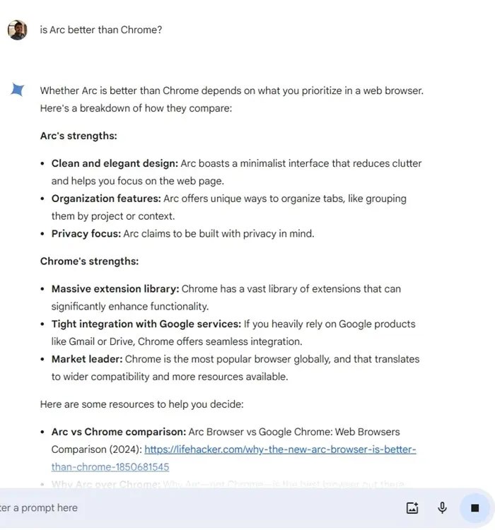 Como usar o Gemini na barra de endereços do Google Chrome