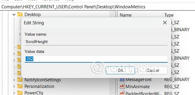 Instructies voor het aanpassen van de grootte van de schuifbalk in Windows 11 Instructies voor het aanpassen van de grootte van de schuifbalk in Windows 11