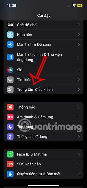 Instructions pour réinitialiser le centre de contrôle sur iPhone