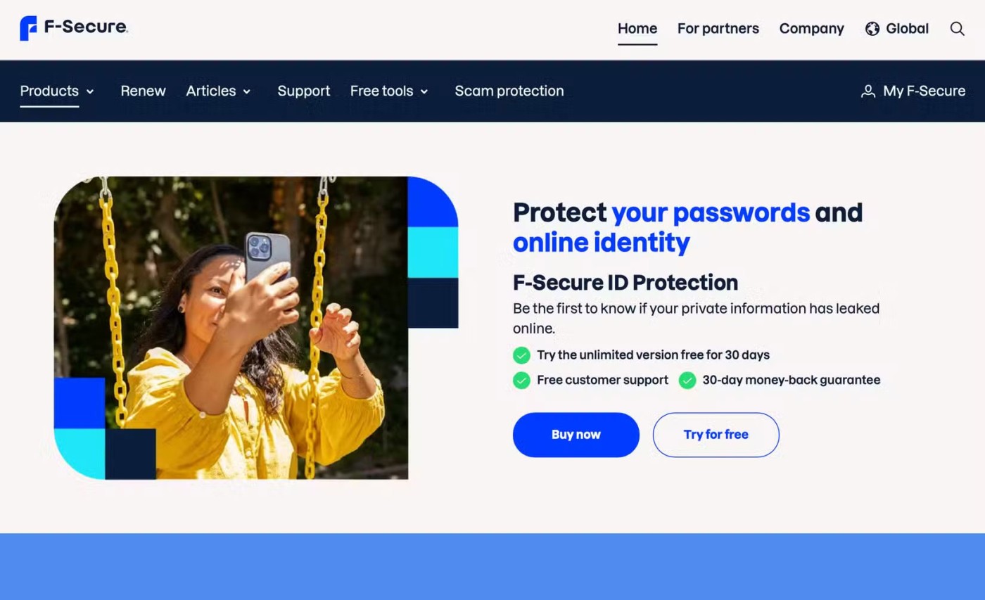 Ketahui tentang perkhidmatan penjejakan web gelap F-Secure ID Protection