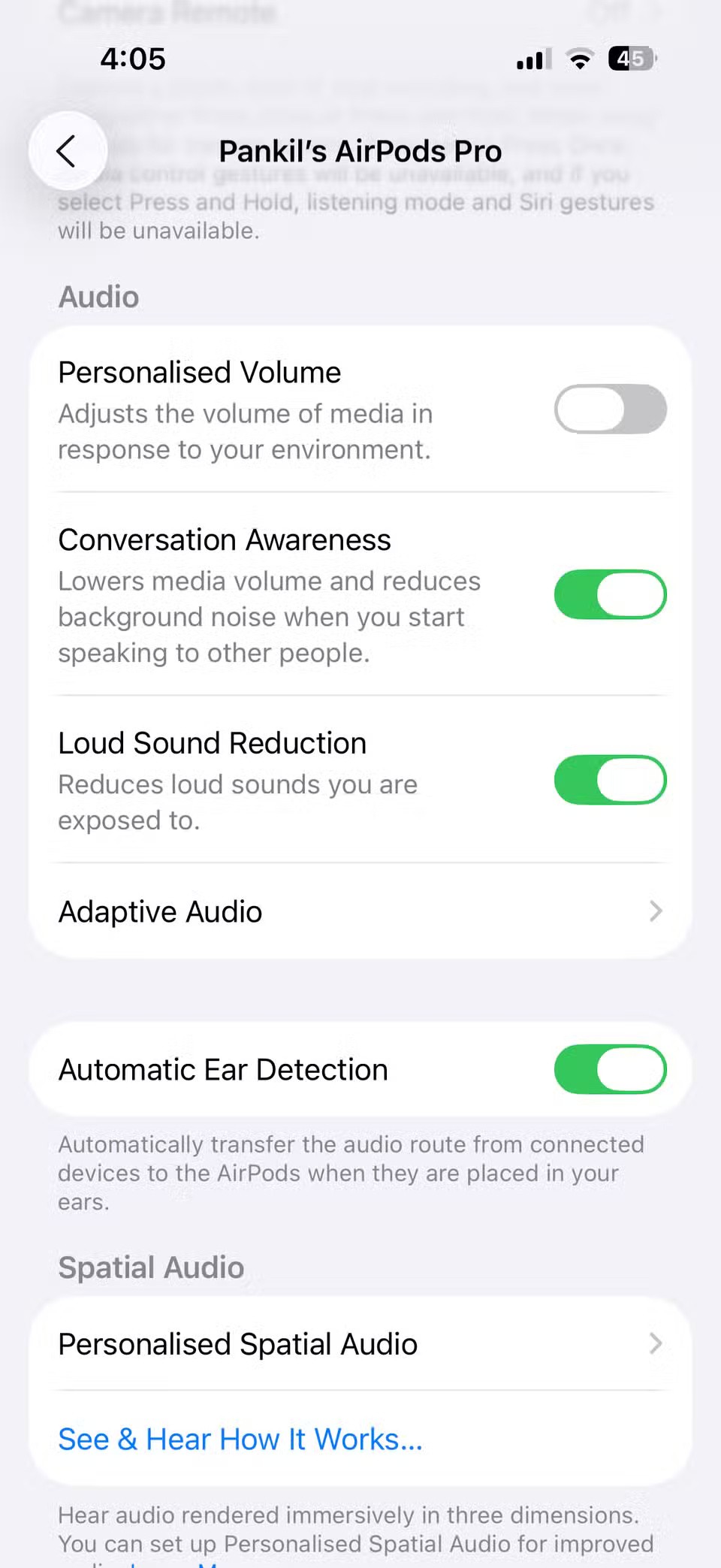 Как использовать функции Conversation Awareness и Live Listening на AirPods