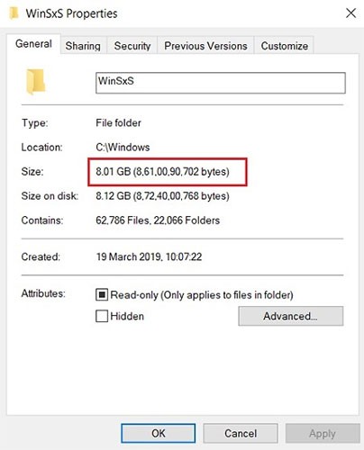 Windows alanını boşaltmak için WinSxS klasörünü temizleyin