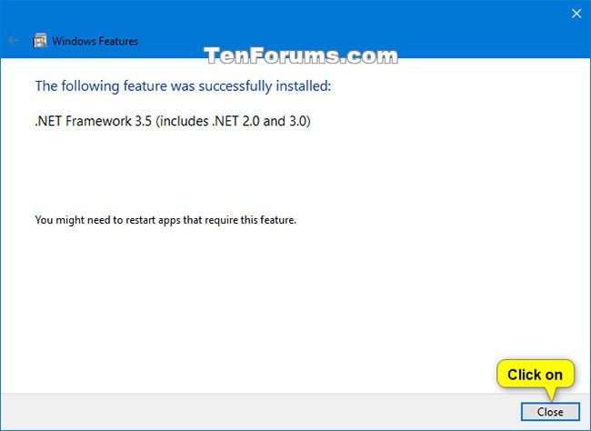 Instrucțiuni pentru instalarea .NET Framework 3.5 pe Windows 10