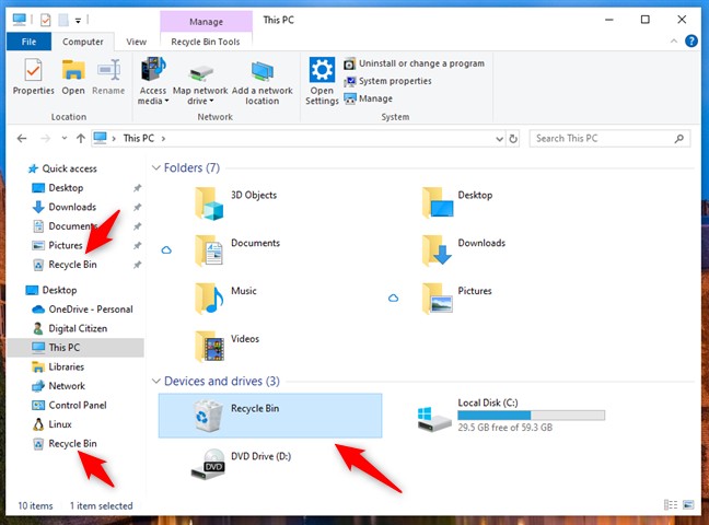 Windows에서 휴지통을 여는 11가지 방법