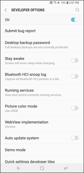 How to enable developer options and disable it on Android