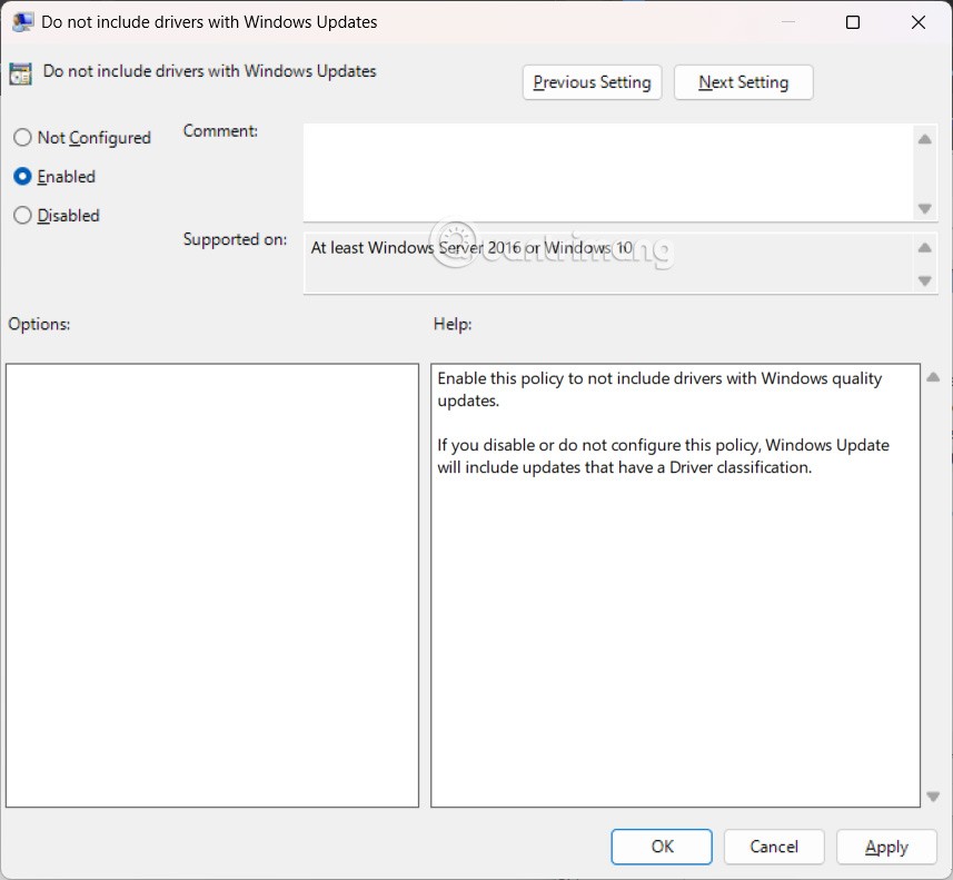 Instrucciones para bloquear la instalación automática de controladores en Windows 11