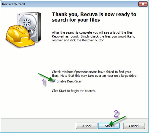 Recuperar datos borrados con Recuva Portable en Windows 7