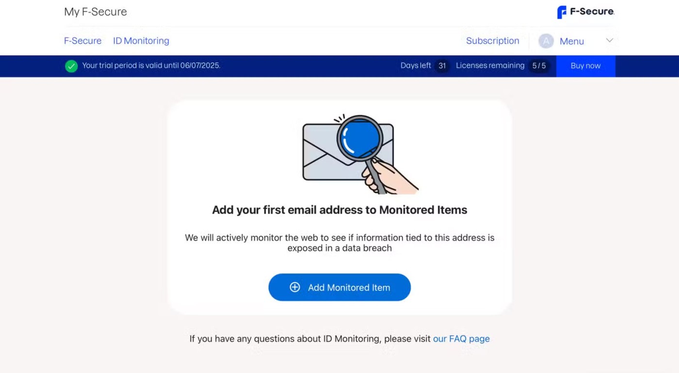 Ketahui tentang perkhidmatan penjejakan web gelap F-Secure ID Protection