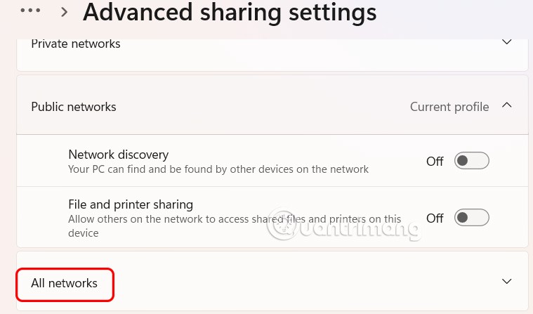 How to turn off password sharing security in Windows 11