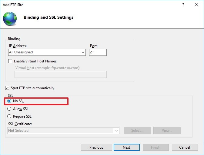 Instrucțiuni pentru configurarea și gestionarea serverului FTP pe Windows 10