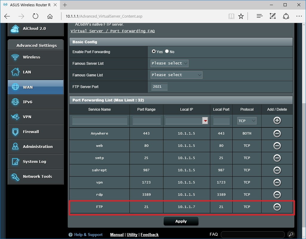 Instrucțiuni pentru configurarea și gestionarea serverului FTP pe Windows 10