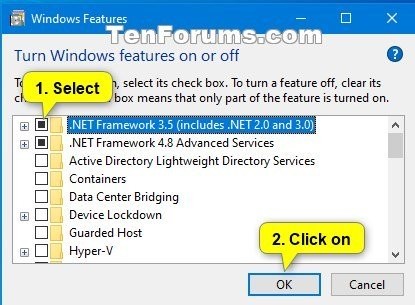 Instrucțiuni pentru instalarea .NET Framework 3.5 pe Windows 10