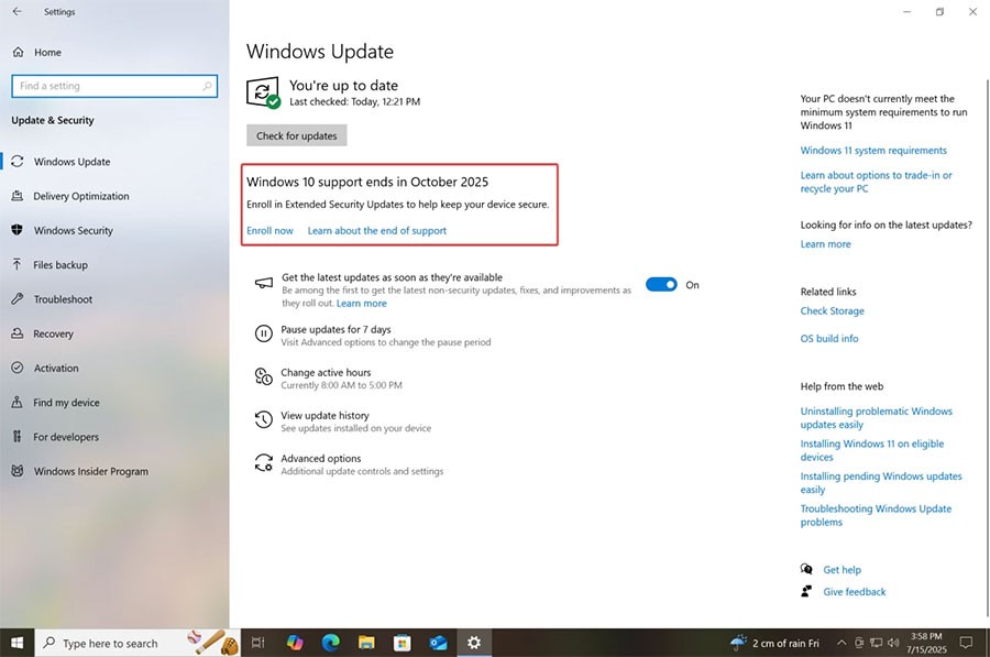 So erhalten Sie ein weiteres Jahr kostenlose Windows 10-Updates