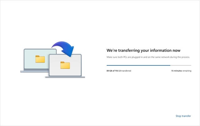 Windows 11에서는 설치 중에 이전 PC의 데이터를 전송할 수 있게 됩니다. 방법은 다음과 같습니다.