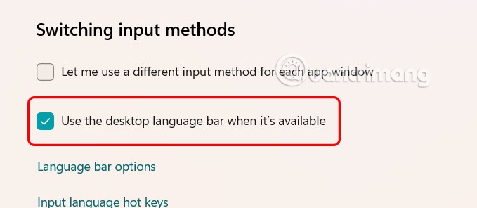 Cómo habilitar o deshabilitar la barra de idioma en Windows 11 Cómo habilitar o deshabilitar la barra de idioma en Windows 11