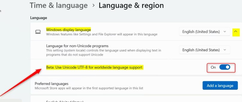 Come abilitare Unicode UTF-8 in Windows 11 Come abilitare Unicode UTF-8 in Windows 11