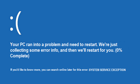 Windows'ta Sistem Hizmeti İstisnası hatasını düzeltme talimatları