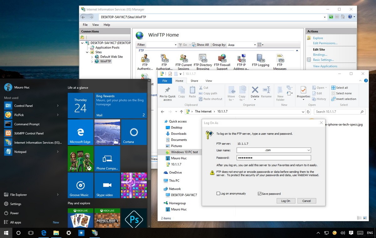Instrucțiuni pentru configurarea și gestionarea serverului FTP pe Windows 10