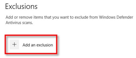 How to add exceptions in Windows Defender on Windows 10
